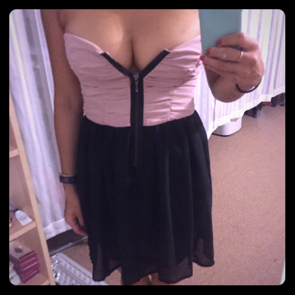 Zara Strapless Chiffon Dress